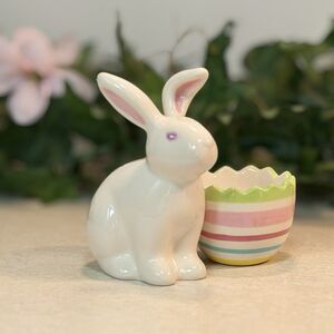 Easter Egg Display Stand Holder Cup Rabbit Bunny Spring 4” Decor Stripes